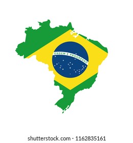 Map and flag of Brazil