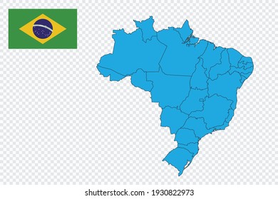 Map and flag of Brazil