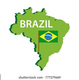 Vector Brazil Map Flag Set Stock Vector (Royalty Free) 189464510