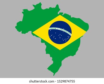 Map flag of Brazil Vector illustration eps 10