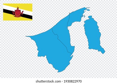 Map and flag of Brunei Darussalam