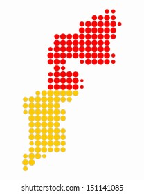 Map and flag of Burgenland