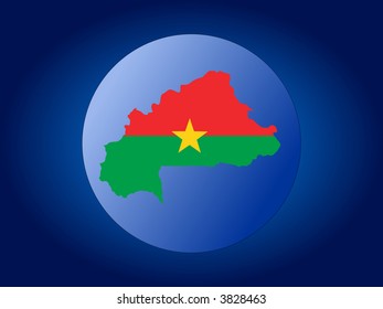 mapa y bandera de Burkina Faso ilustración del mundo
