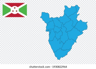 Map and flag of Burundi