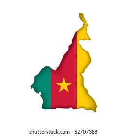 Map flag Cameroon, vector illustration