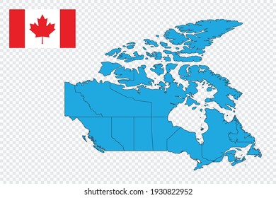 Map and flag of Canada