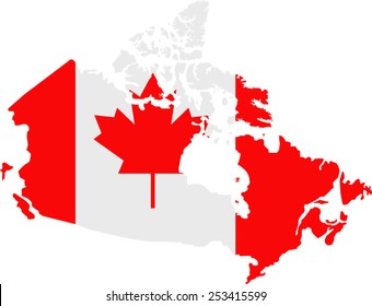 Map And Flag Of Canada 