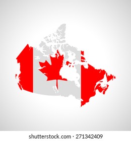Map And Flag Of Canada