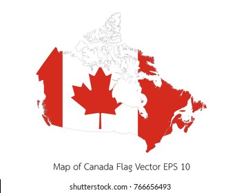 Map Flag Canada Vector Eps10 Stock Vector (Royalty Free) 766656493