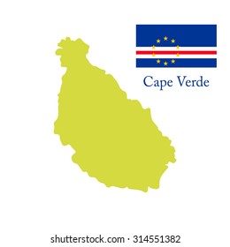 Map, flag of Cape Verde