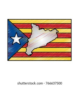 map and flag of catalonia spain independence landmark