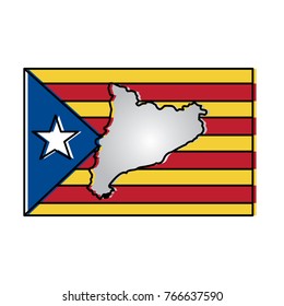 map and flag of catalonia spain independence landmark