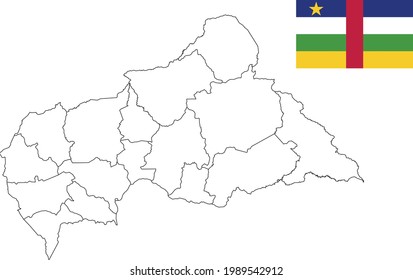 Map and flag of Central African Republic