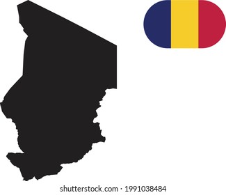 Map and flag of Chad