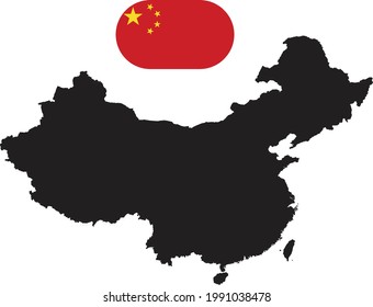 Mapa y bandera de China