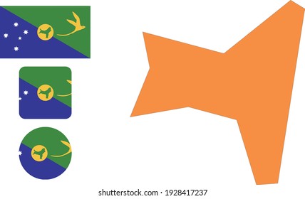 Map and flag of christmas island