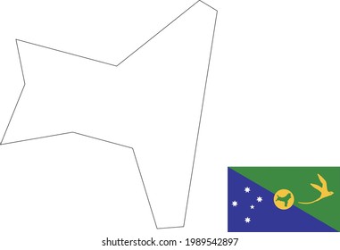Map and flag of Christmas Island
