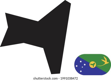 Map and flag of Christmas Island