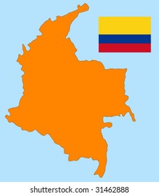 map and flag of Colombia