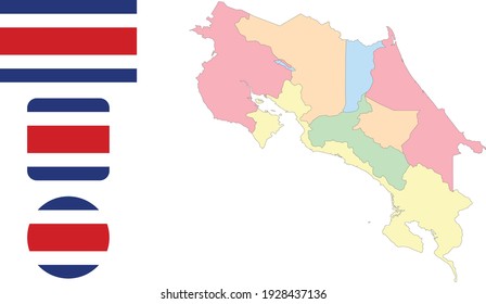 Map and flag of Costa Rica