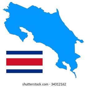 map and flag of Costa Rica