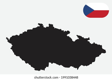 Map and flag of Czech Republic