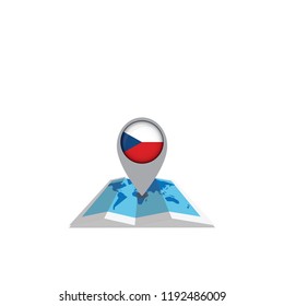 Map with flag of Czech Republic isolated