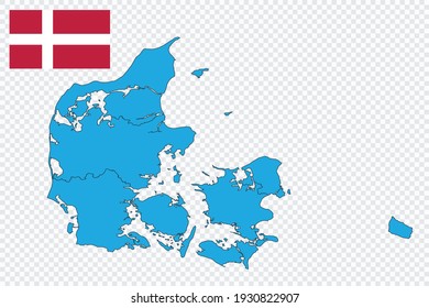 Map and flag of Denmark