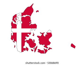 map flag of Denmark