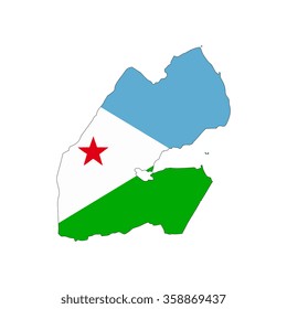 Map and flag of Djibouti