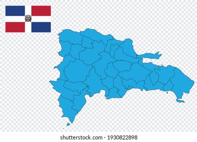 Karte und Flagge der Dominikanischen Republik