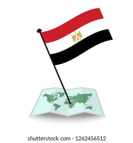 Map with flag of Egypt isolated on white. check in. map vector illustration, EPS10