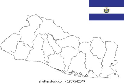 Karte und Flagge von El Salvador
