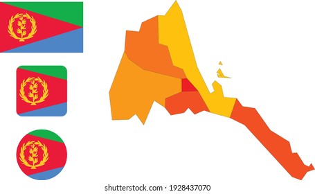 Map and flag of Eritrea