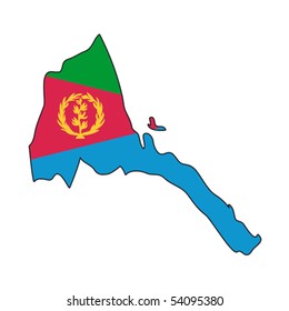 map flag Eritrea