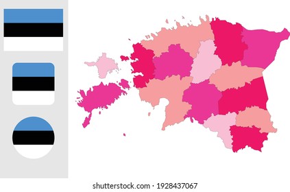 Map and flag of Estonia