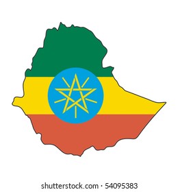 map flag Ethiopia