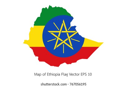 Map and flag Ethiopia of Vector EPS10