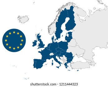 Map and Flag of European Union