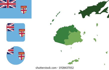 Mapa y bandera de Fiji West