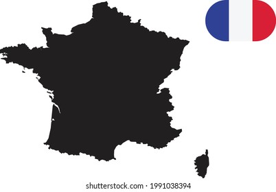 Mapa y bandera de Francia
