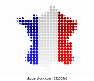 Map and flag of France