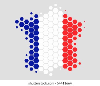 Map and flag of France