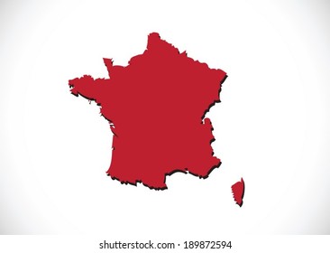 Map and  flag of France , French Republic 