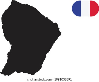 Map and flag of French Guiana