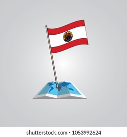 Map with flag of French Polynesia  isolated on white. National flag for country of French Polynesia  isolated, banner for your web site design logo, app, UI. check in. map Vector illustration, EPS10.
