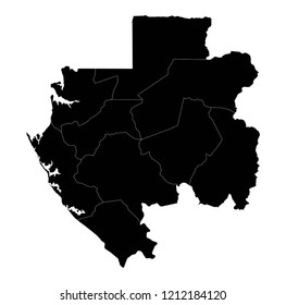 Map flag of Gabon black