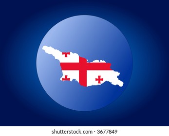 mapa y bandera de Georgia ilustración del globo