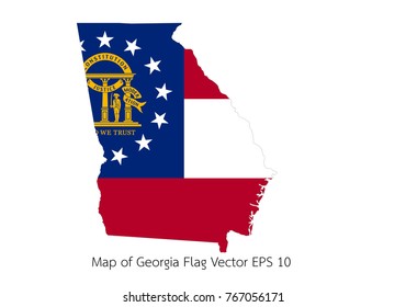 Map and flag Georgia USA of Vector EPS10