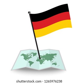 Map with flag of German isolated on white. check in. map vector illustration, eps10
